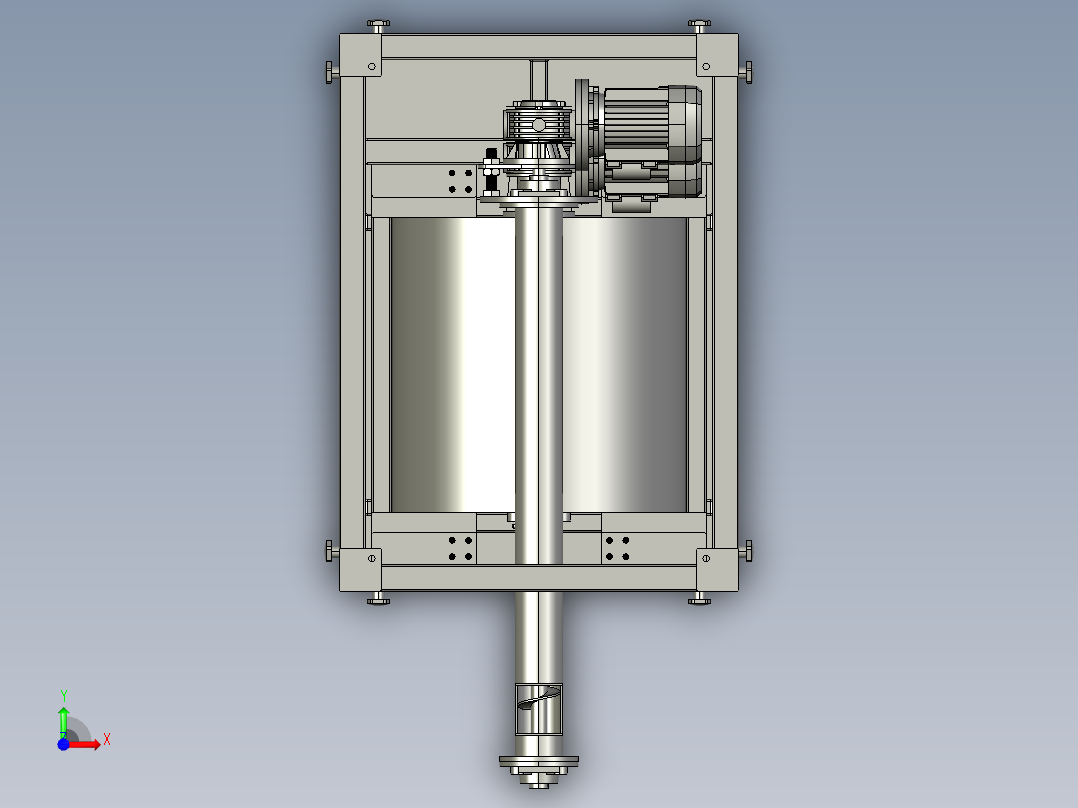 计量斗的豆类定量供给前视图