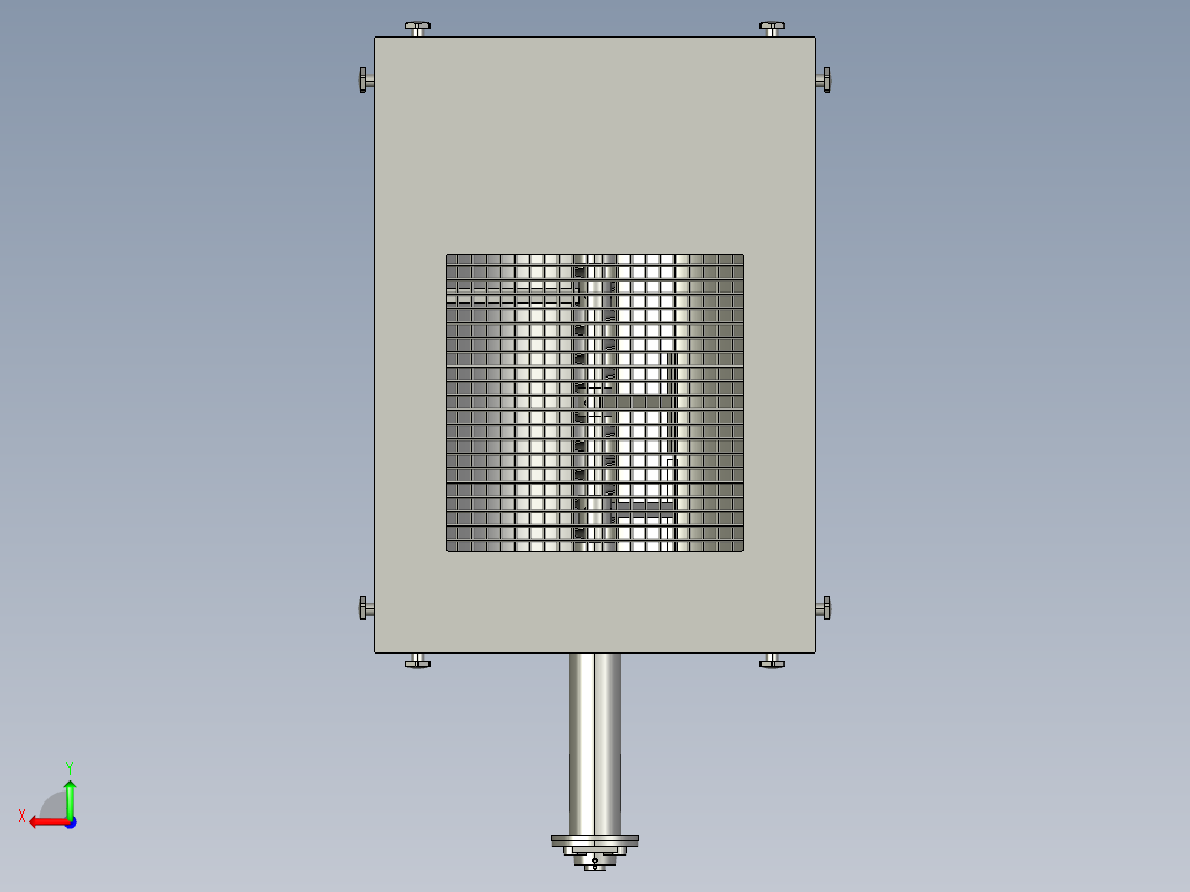 计量斗的豆类定量供给后视图