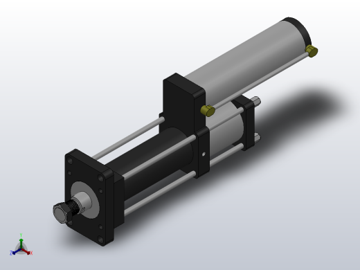 MPT-13T系列标准型[MPT-100-200-5-13T-M2-S1-0°]气压增压缸正等轴测缩略图