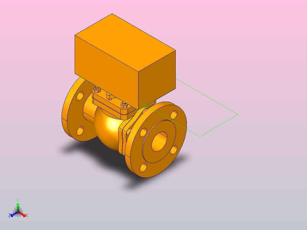 法兰连接球阀DN40主视图