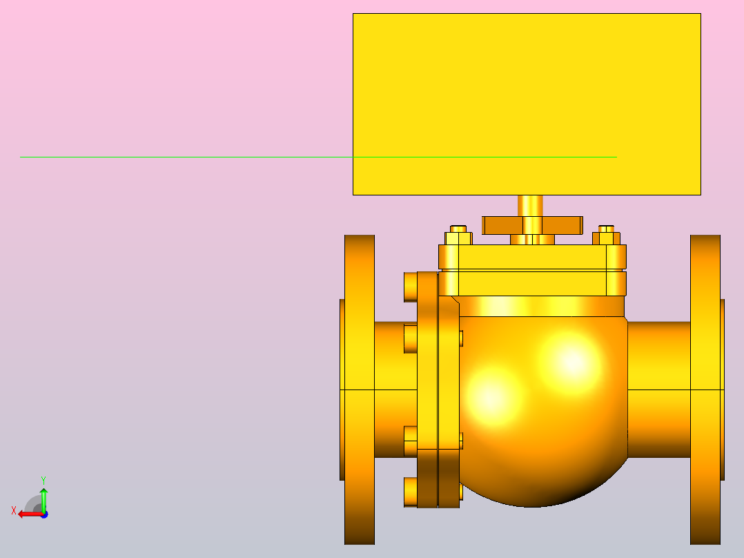 法兰连接球阀DN40后视图
