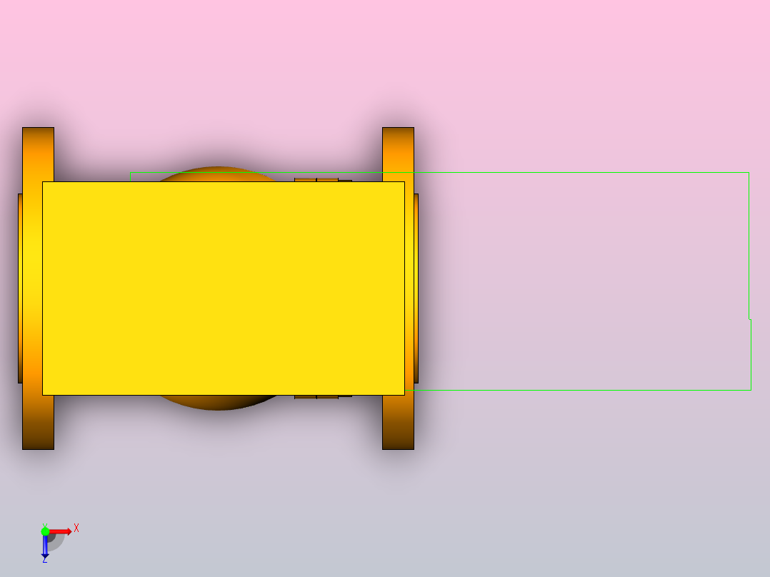 法兰连接球阀DN40俯视图