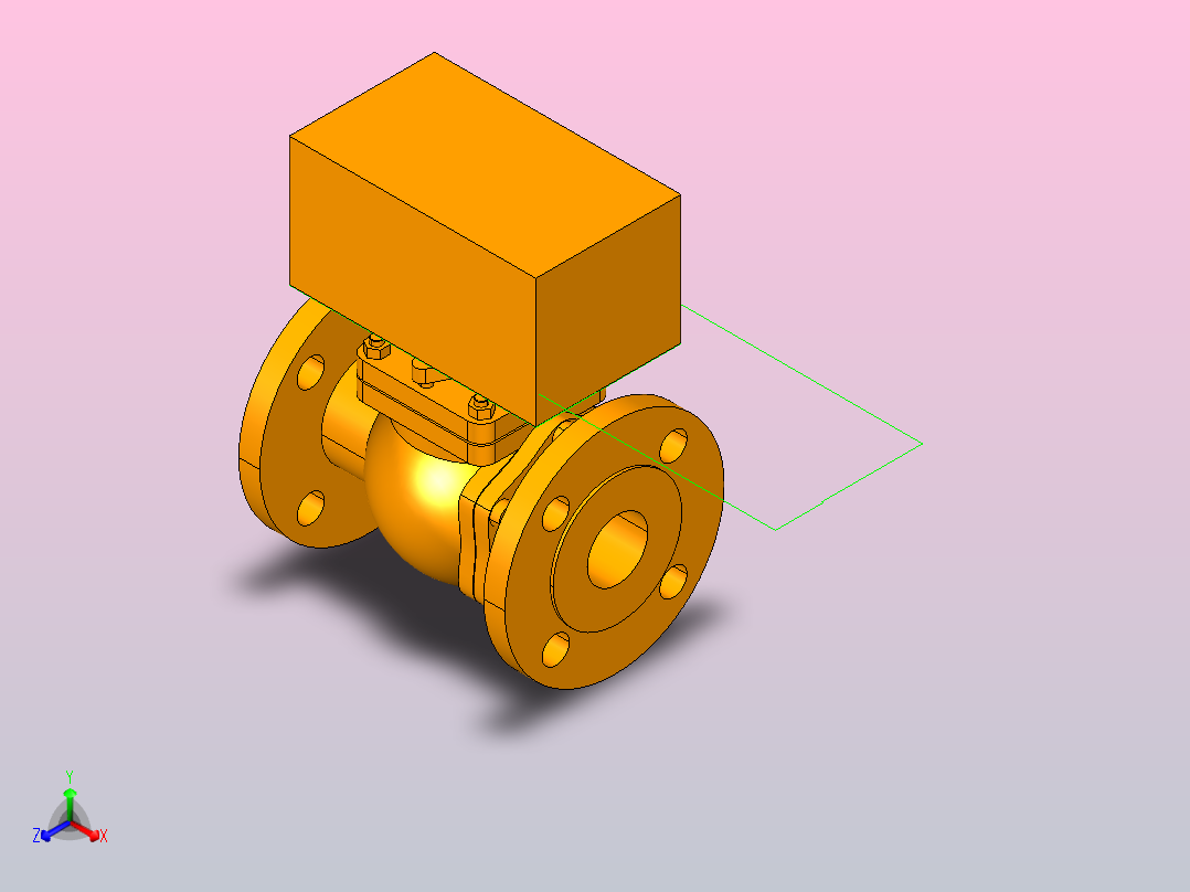 法兰连接球阀DN40正等轴测图
