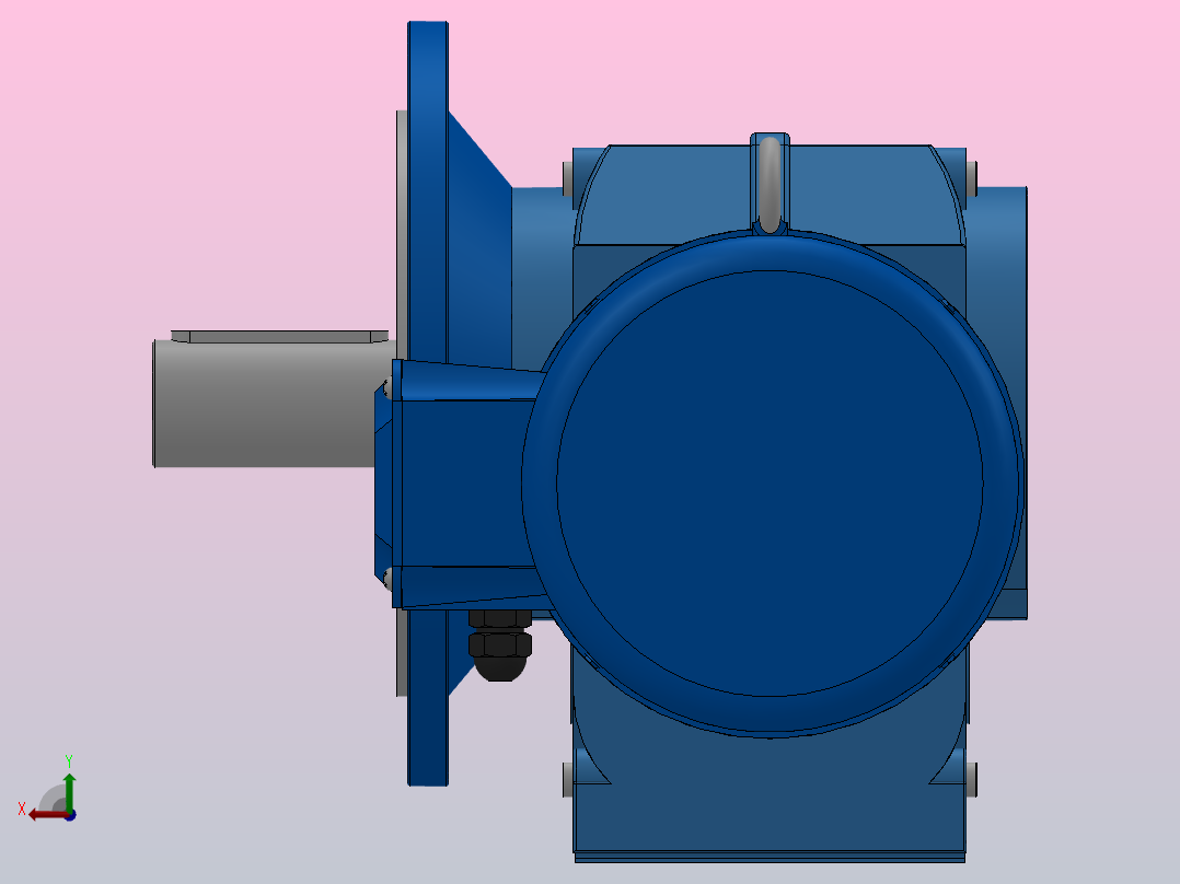 KF77法兰轴伸式安装螺旋锥齿轮减速机KF77-YBE0.75-6P-135.28-M1-0°-A后视图