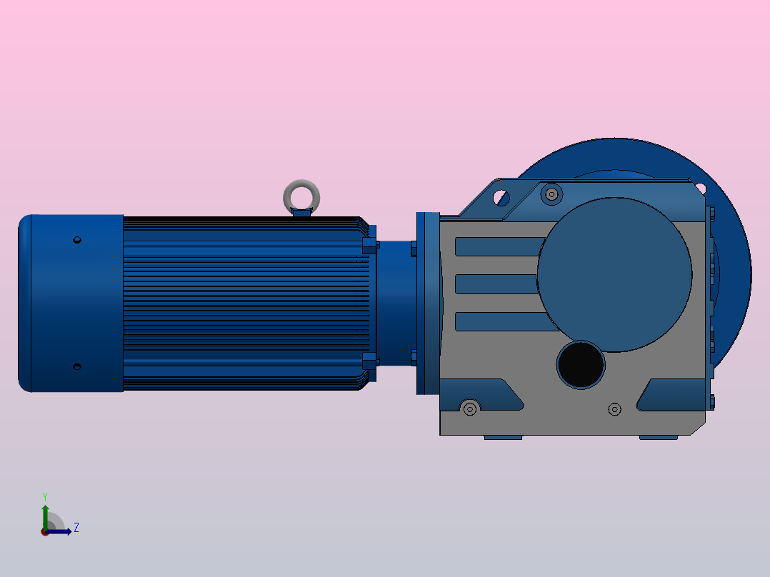 KF77法兰轴伸式安装螺旋锥齿轮减速机KF77-YBE0.75-6P-135.28-M1-0°-A左视图