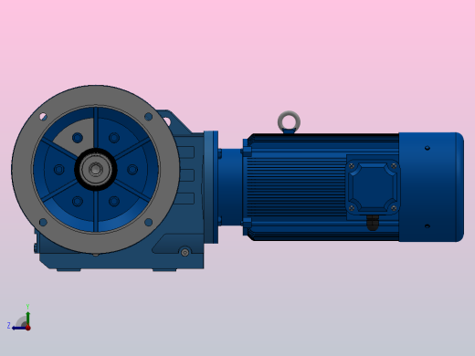KF77法兰轴伸式安装螺旋锥齿轮减速机KF77-YBE0.75-6P-135.28-M1-0°-A右视缩略图