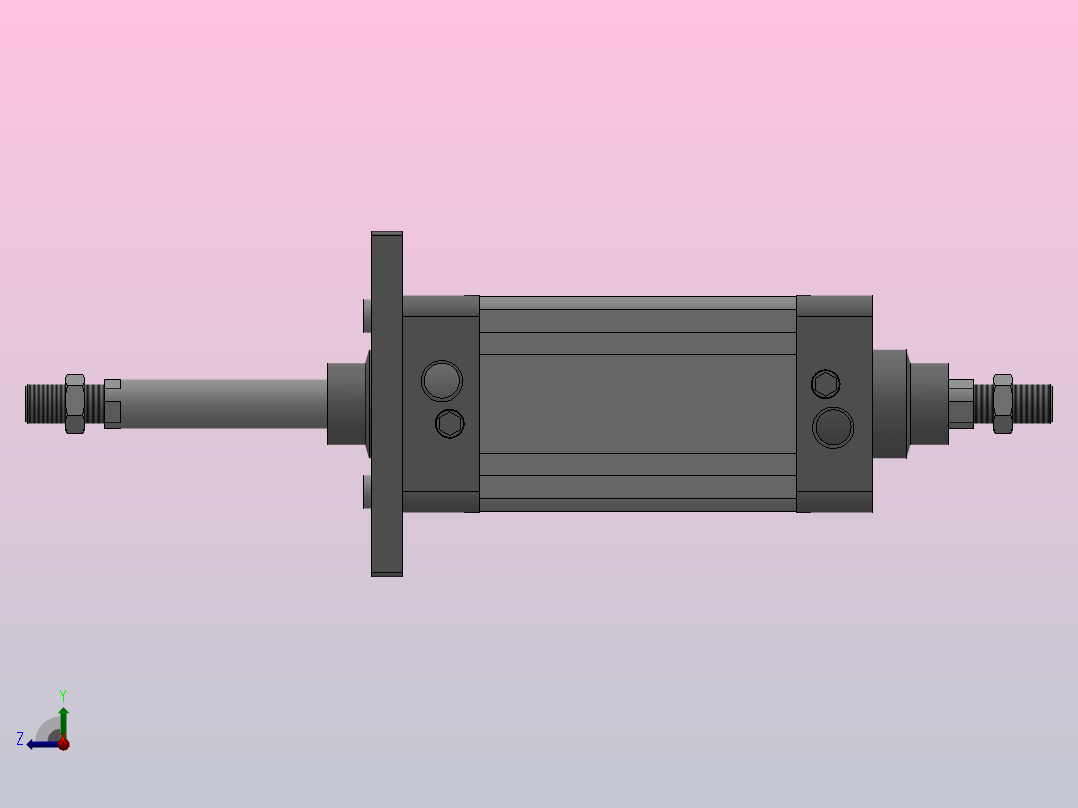 SED双轴复动型气缸SED 100×100-S右视图