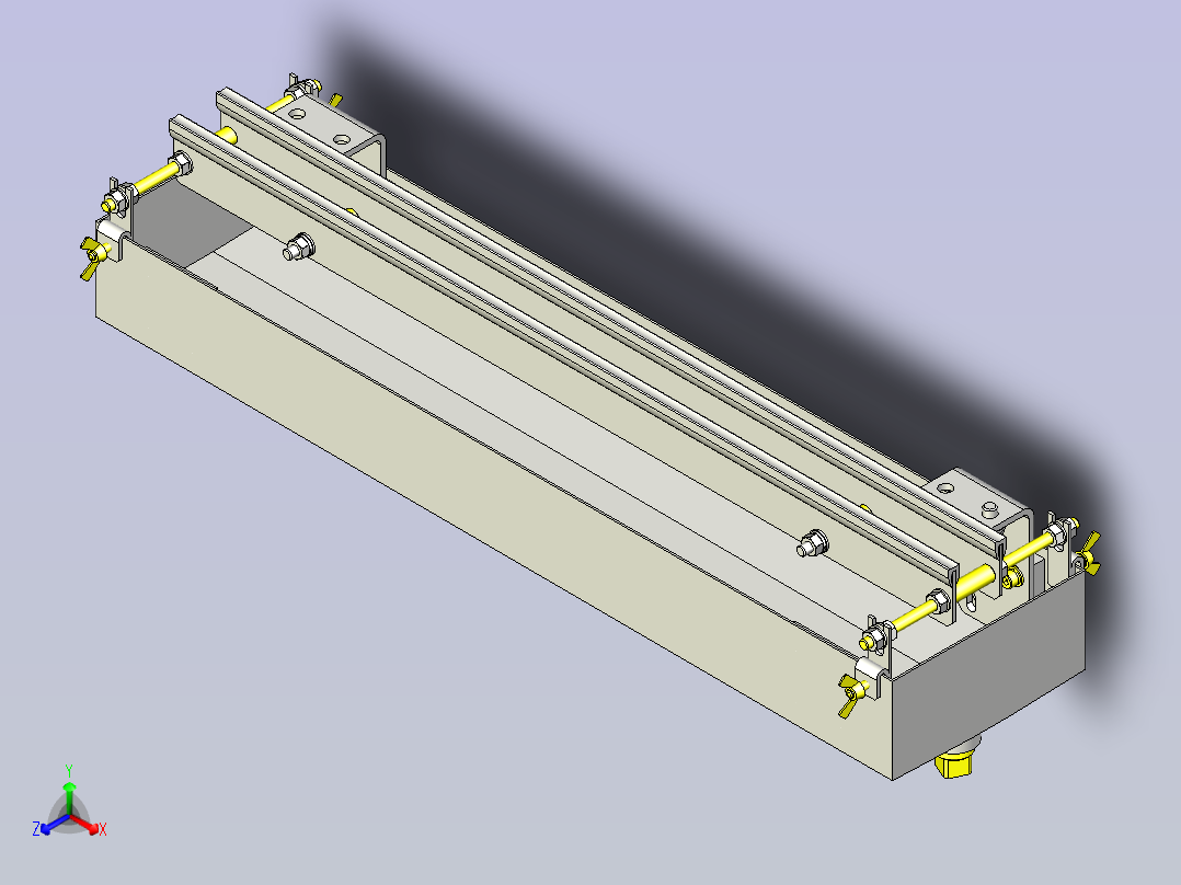 一款漏水回收槽3D图模型主视图