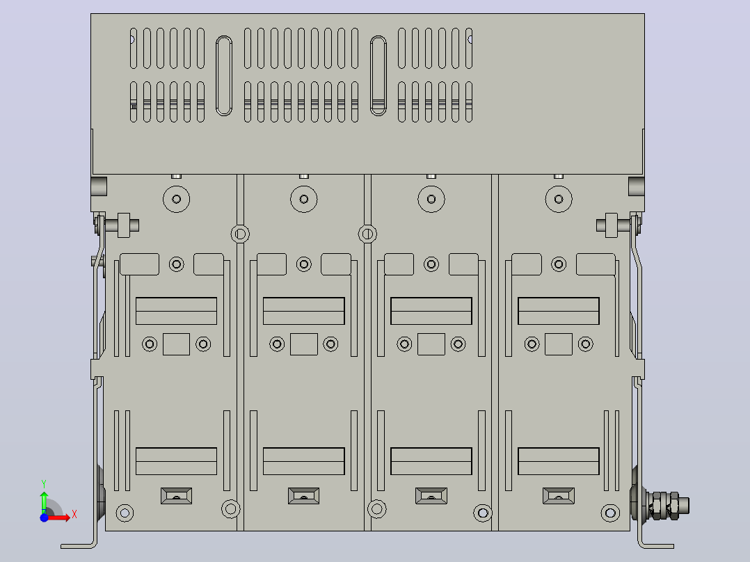 NA1-2000X-630-4P固定万能式断路器三维模型202208前视图