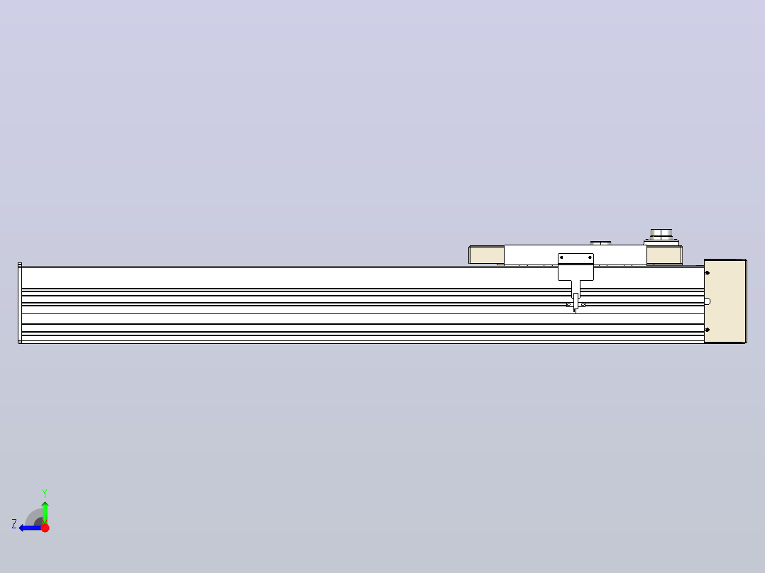 滚珠丝杠直线轴带导轨全封闭TPA-HCR-220D-3210C-L600-MR-Y-P1K-N3右视图