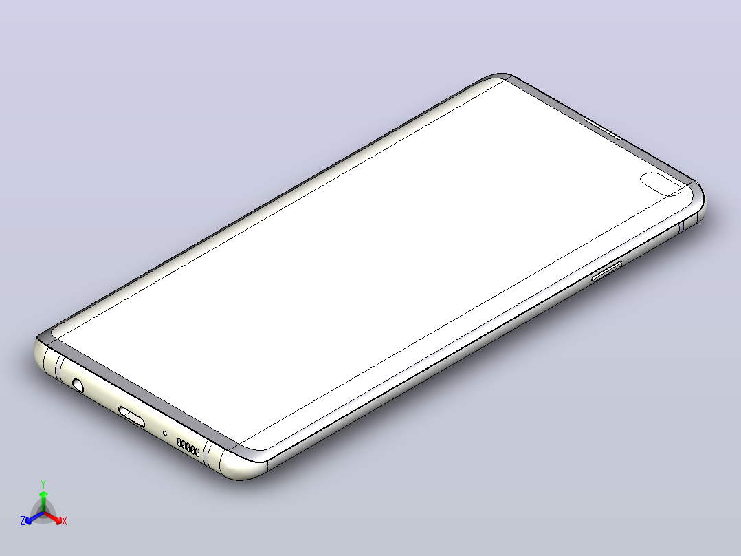 三星Galaxy S10正等轴测图