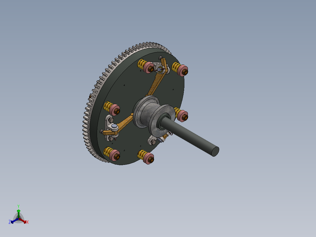 单片离合器SW2013正等轴测图