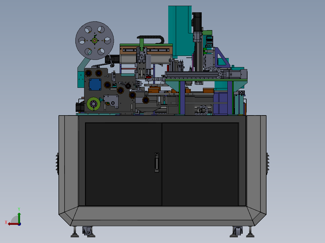 全自动上料贴膜组装一体机sw18可编辑后视图