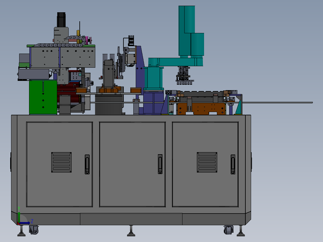 全自动上料贴膜组装一体机sw18可编辑左视图