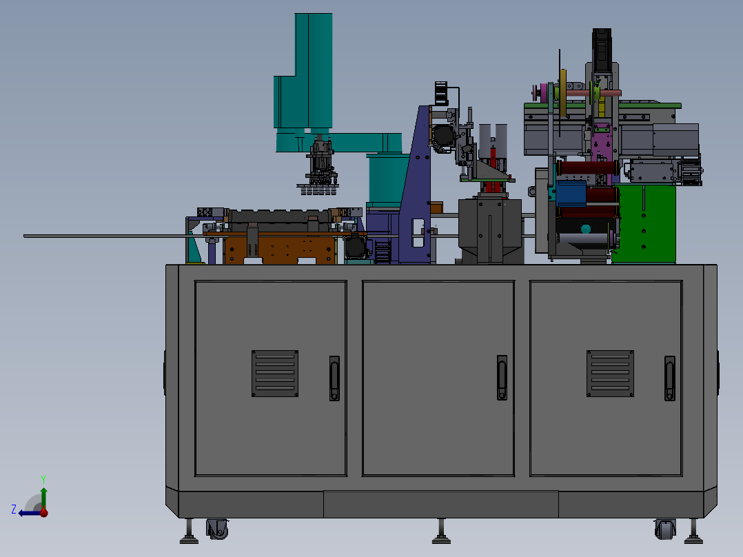 全自动上料贴膜组装一体机sw18可编辑右视图