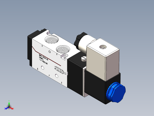 电磁阀4V210-08正等轴测缩略图