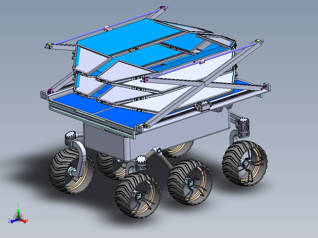 SURYA-PAAN折叠型月球车火星车3D数模图纸 Solidworks设计