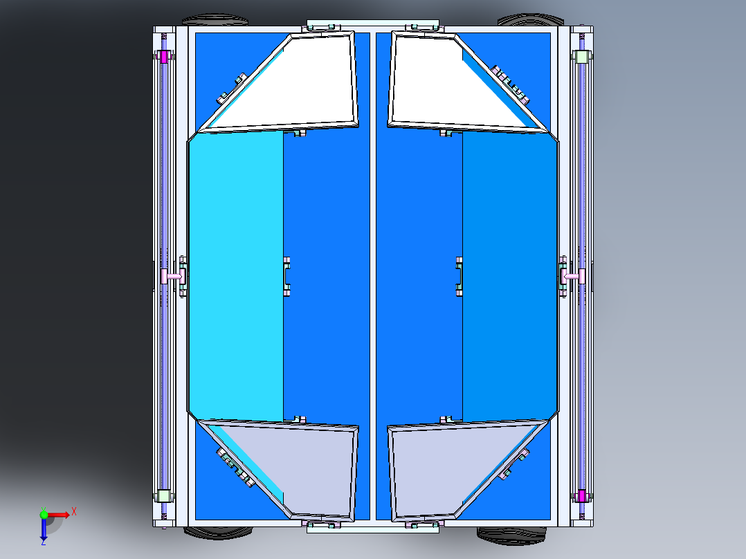 SURYA-PAAN折叠型月球车火星车3D数模图纸 Solidworks设计俯视图