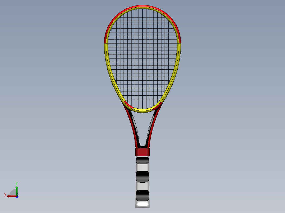 网球的球拍后视图