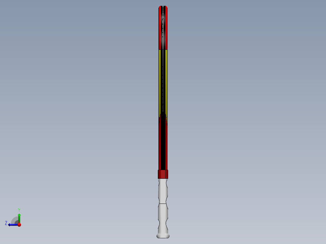 网球的球拍右视图