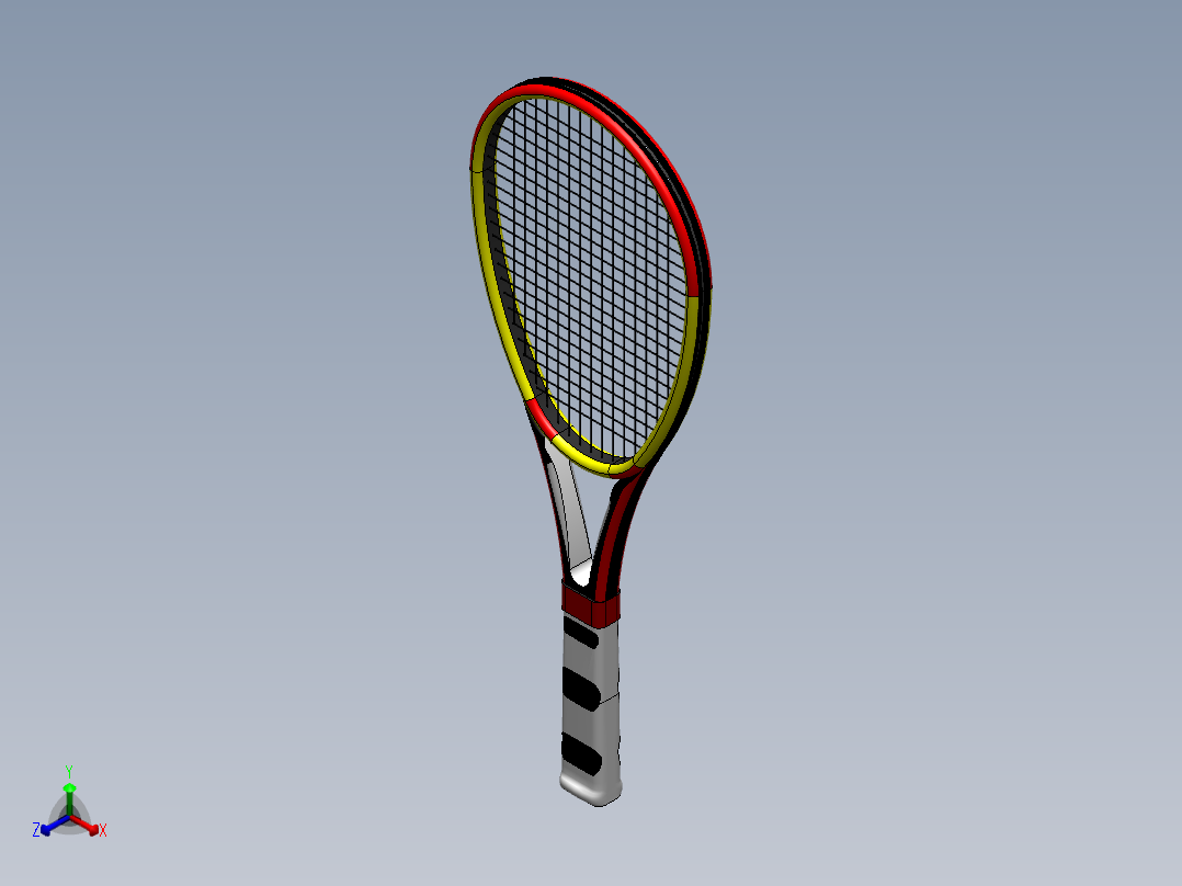 网球的球拍正等轴测图