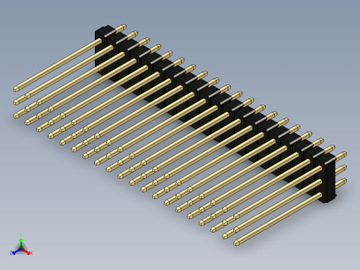 彩色公头100mil（2.54mm）系列-DS1021_black_3x20p_100mil_Type19_rev1.0正等轴测缩略图
