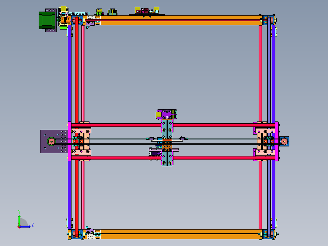 平面拟人书写机左视图