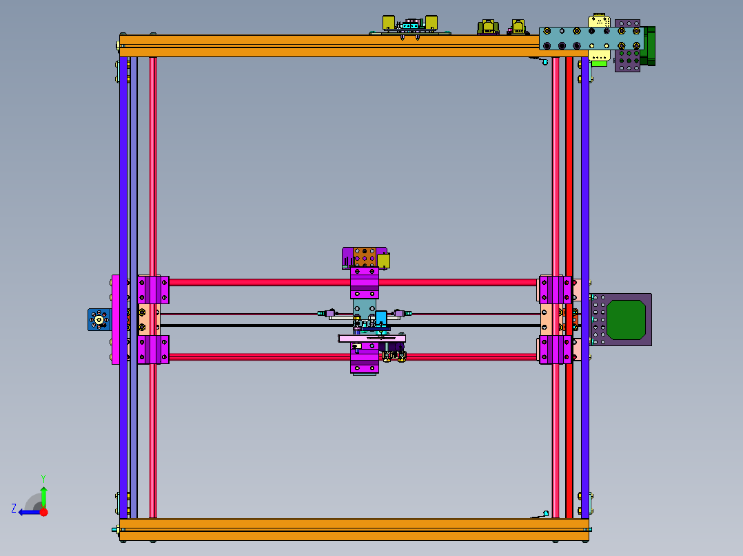 平面拟人书写机右视图