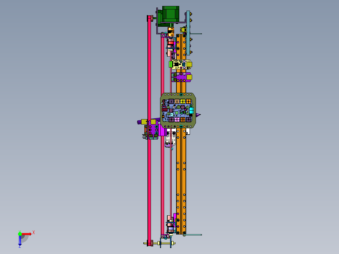 平面拟人书写机俯视图