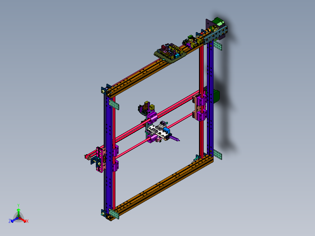 平面拟人书写机正等轴测图