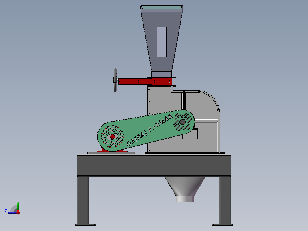 磨粉煤机右视图