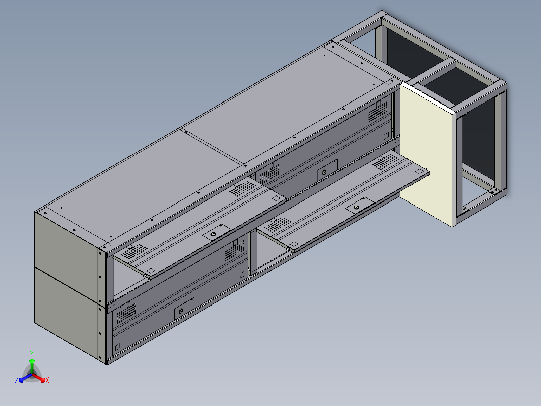 更衣室衣柜正等轴测图