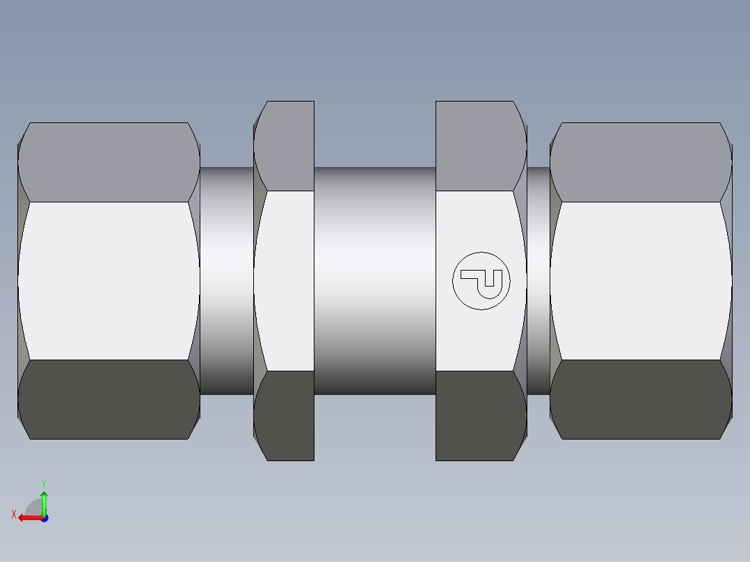卡套式工业通用硬管接头EO_Bulkhead_union_SV20SCF后视图