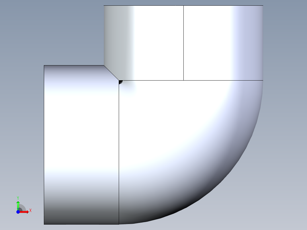聚氯乙烯配件05-Sch80_90Elbow_SxS_806-040 _4in前视图
