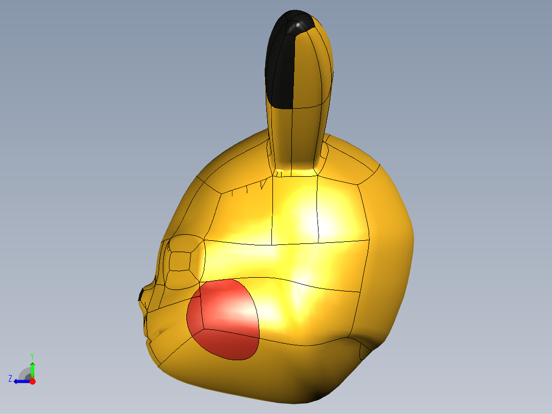 皮卡丘头右视图