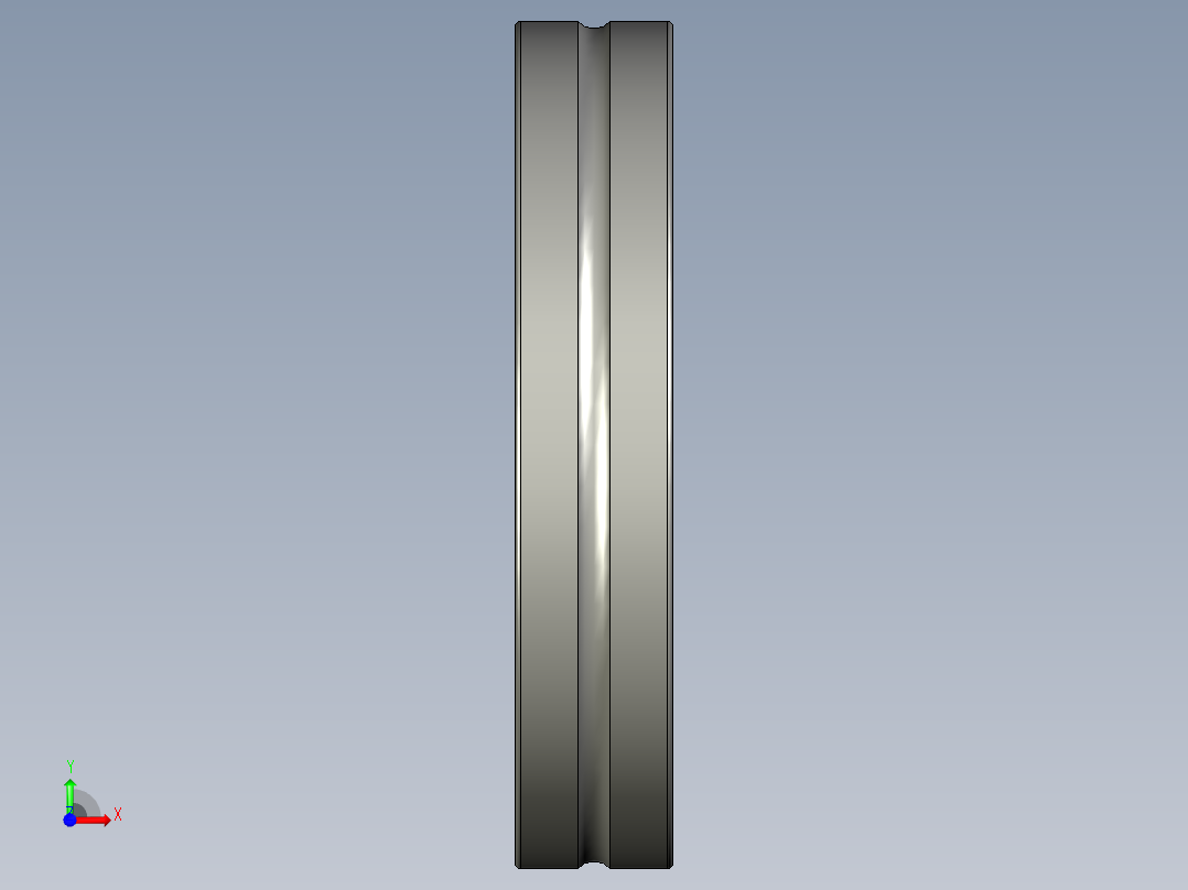 SKF带内圈带法兰的单列式针辊轴承3D模型IGS格式前视图