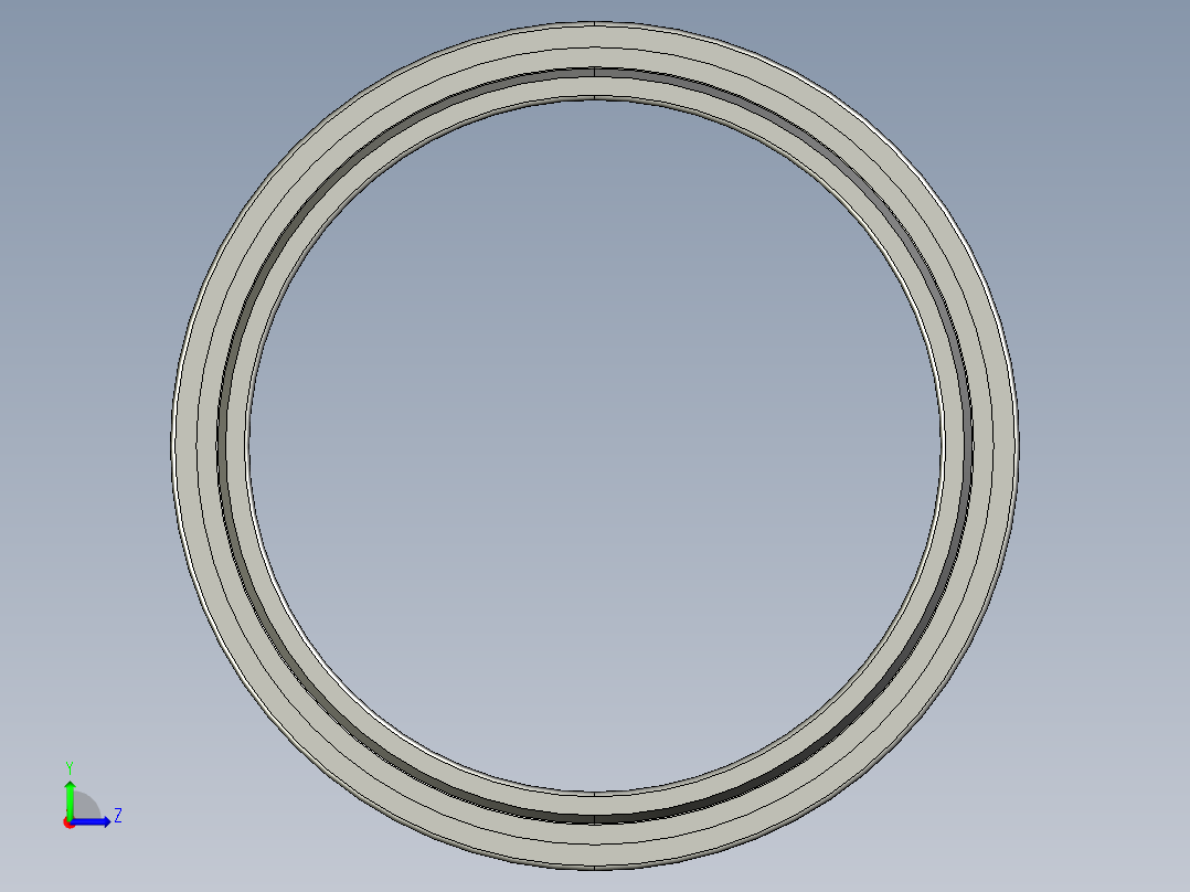 SKF带内圈带法兰的单列式针辊轴承3D模型IGS格式左视图
