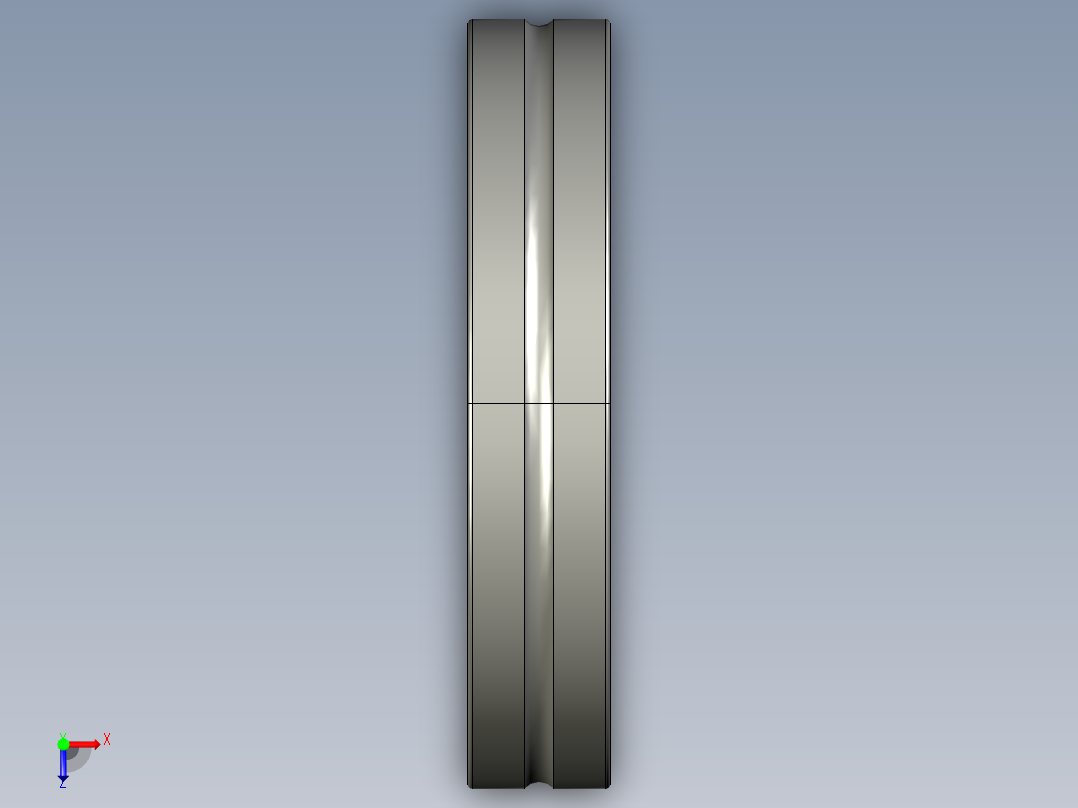 SKF带内圈带法兰的单列式针辊轴承3D模型IGS格式俯视图