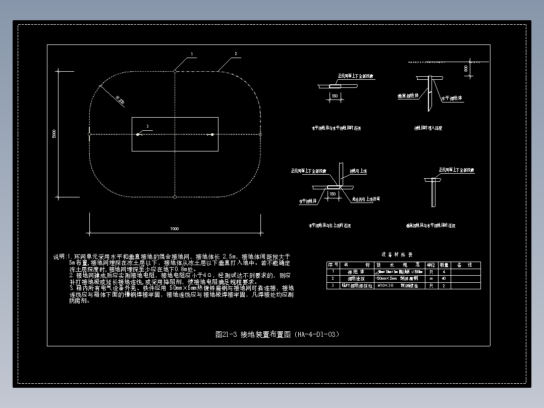 图21-3 接地装置布置图（HA-4-D1-03）