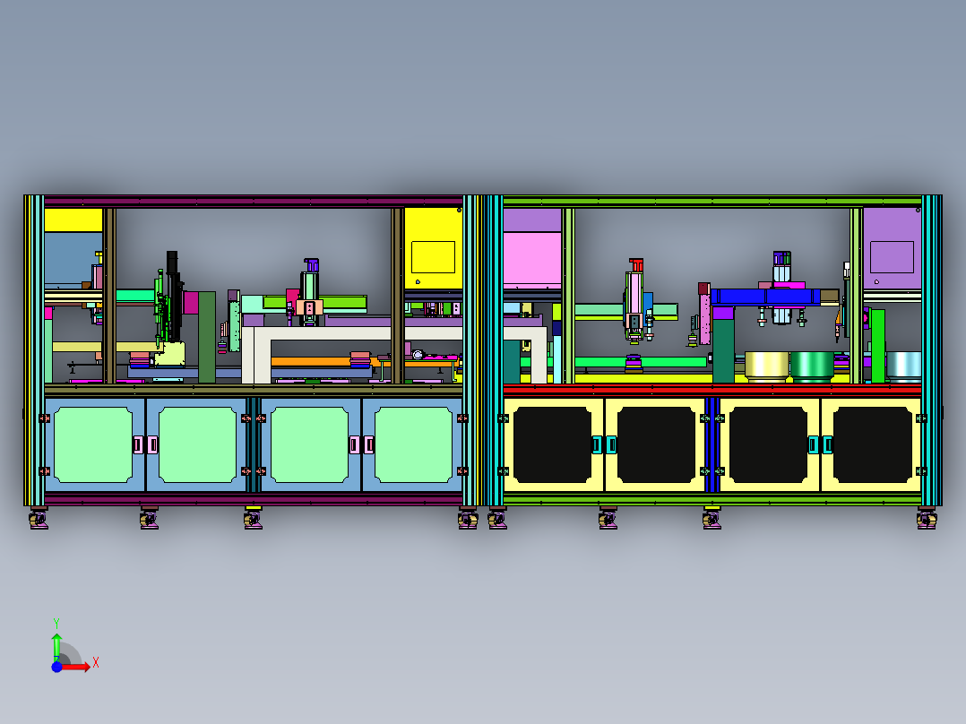电路板散热片固定自动压着设备前视图