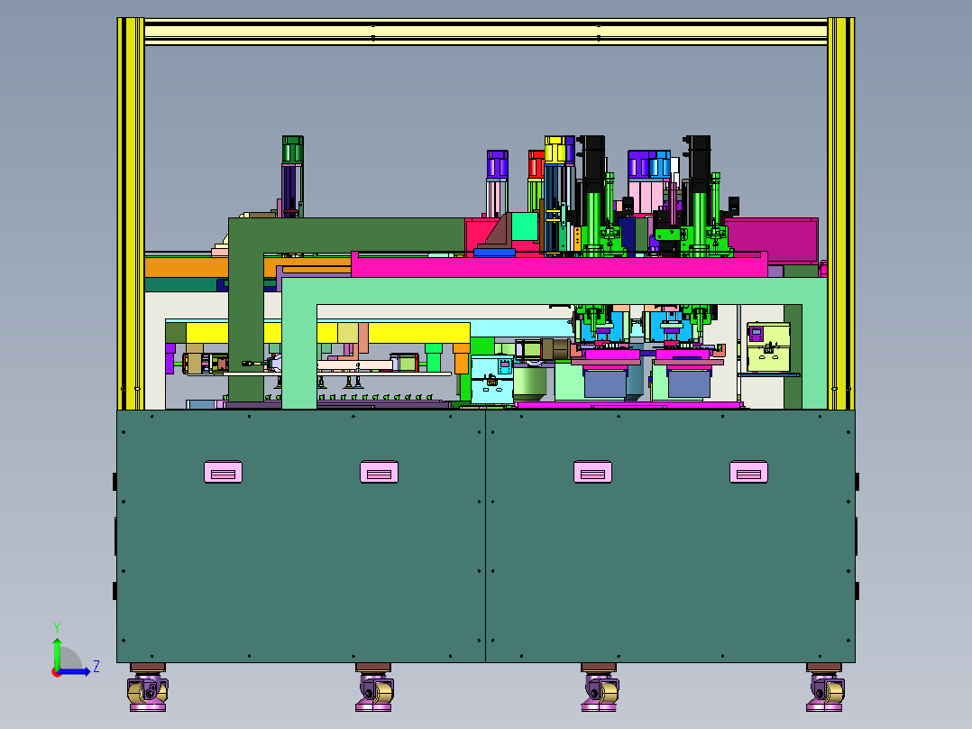 电路板散热片固定自动压着设备左视图
