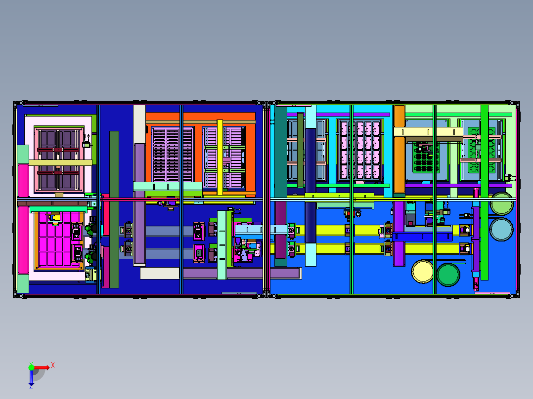 电路板散热片固定自动压着设备俯视图