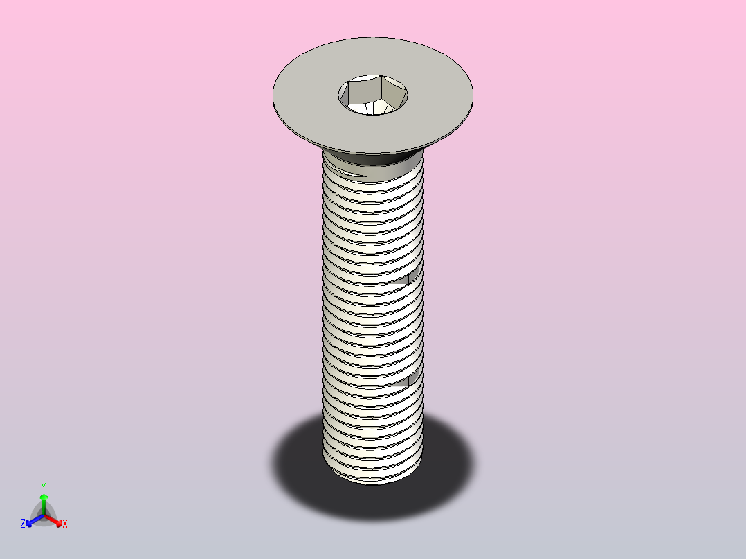 M3 ISO 10642标准内六角沉头螺钉- M20主视图