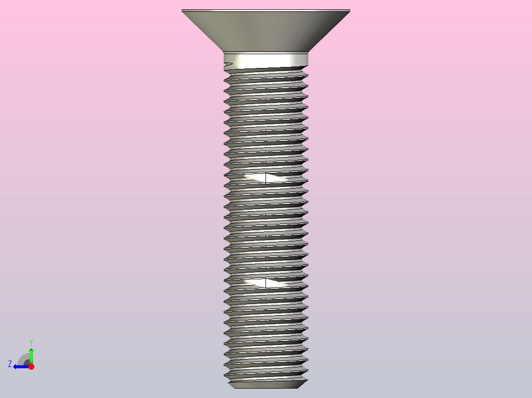 M3 ISO 10642标准内六角沉头螺钉- M20右视图