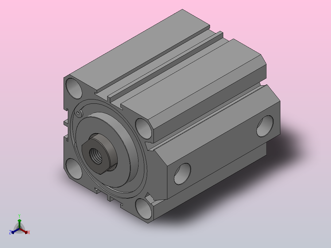 SDA超薄气缸系列SDA 50×55正等轴测图