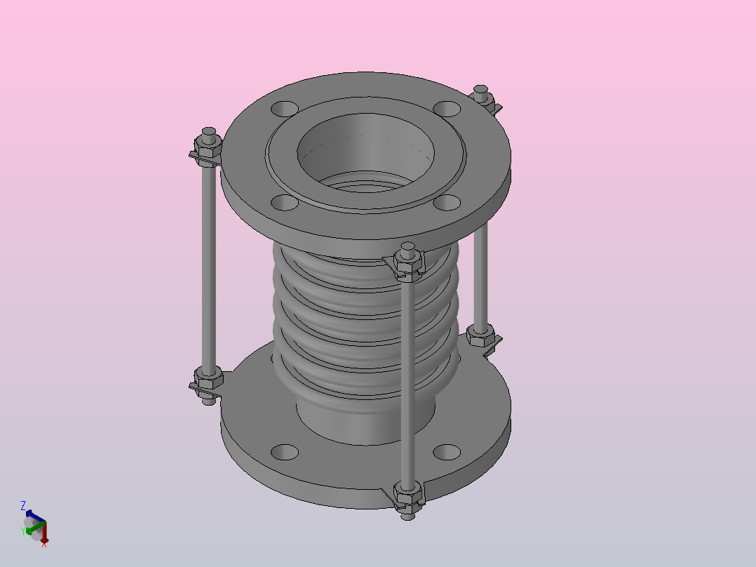 BS型膨胀节_BS680N正等轴测图