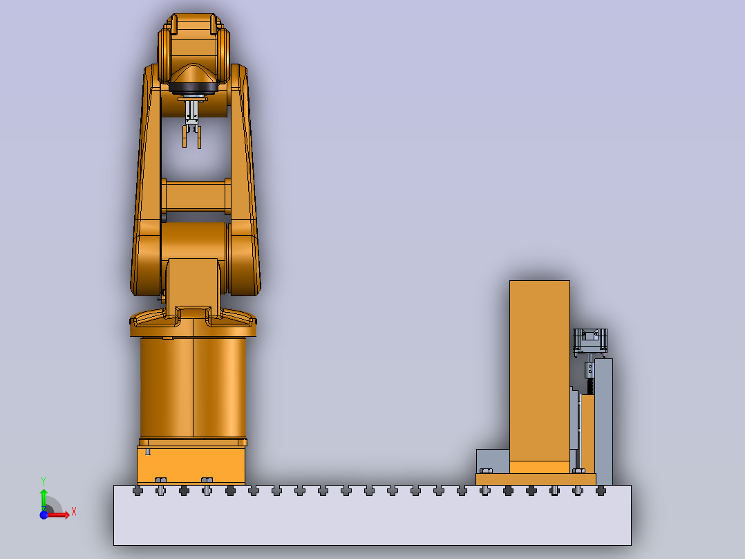 工业机器人工作台前视图
