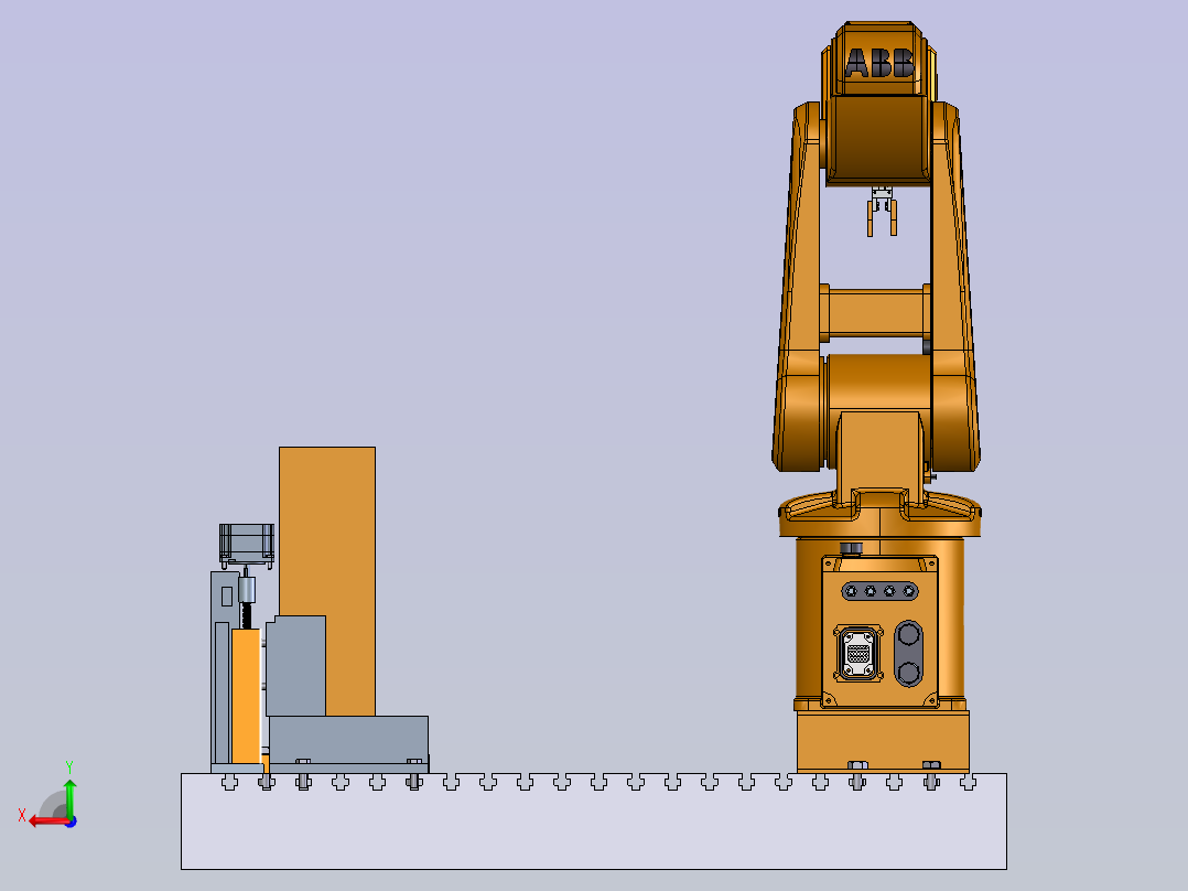 工业机器人工作台后视图