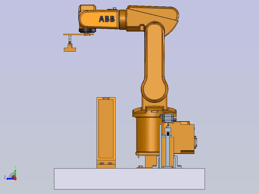工业机器人工作台右视图
