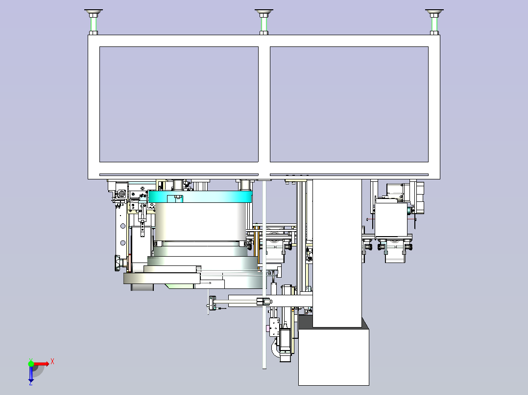 汽车油封塑料包装设备三维模型3D图俯视图